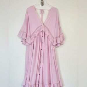 Free People Paradiso Maxi Dress in Pink Rose Size Small